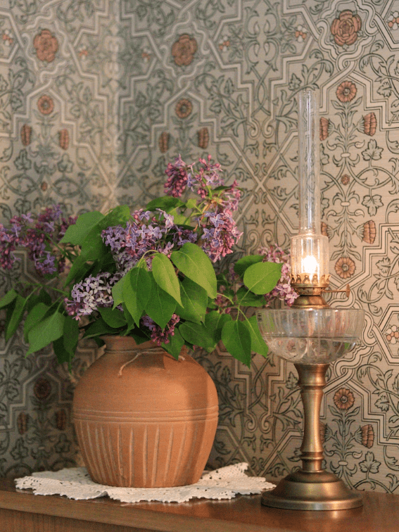 Kerosene table lamp Goud/messing Van Strömshaga - Geschikt voor lont onderdeelnummer 116210 en branderbuis onderdeelnummer 121810G.