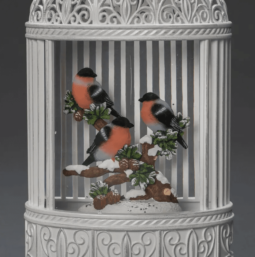 Met Water Gevulde Lantaarn Met Vogels Wit Van Konstsmide - Laat de magie van Kerstmis van u horen met deze sfeervolle, met water gevulde lantaarn met goudvinken.