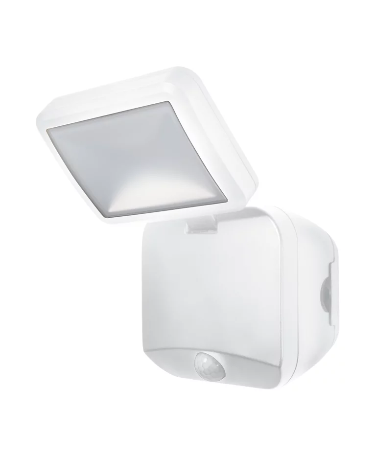 Battery LED Spotlight Sensor Wit buitenlamp Van Osram - Dankzij de neutraalwitte lichtkleur van 4000K en een ge&iuml;ntegreerde bewegings- en lichtsensor schakelt de lamp automatisch in wanneer dat nodig is.