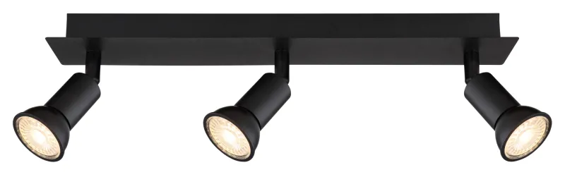 Drew 3 Zwart spot Van Globo Lighting - Drew &auml;r en stilren takspotlight som imponerar med sin enhetliga svarta design.