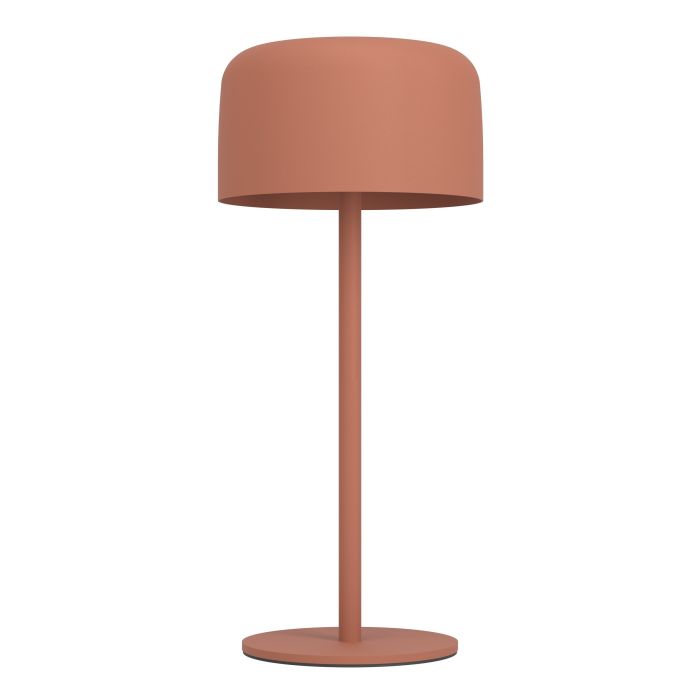 Roccanova 30cm ROOD solarlamp Van Eglo - De lamp laadt u eenvoudig op via het zonnepaneel of de meegeleverde USB-kabel en beschikt over een touchdimmer met drie helderheidsniveaus, waarmee u de verlichting naar wens kunt aanpassen.