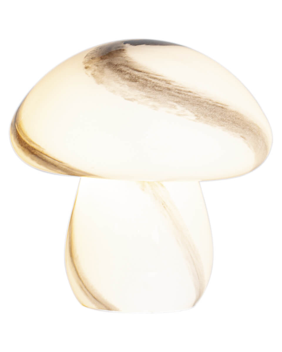 Mira Mushroom 30cm Wit/zwart tafellamp Van By Rydéns - De lamp is niet alleen een functionele lichtbron, maar ook een artistiek detail dat uw interieur accentueert met zijn op de natuur ge&iuml;nspireerde ontwerp en handgemaakte kwaliteit.