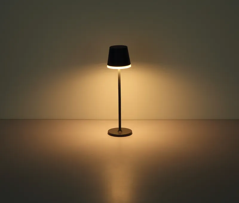 Bordslampa LED Antraciet solarlamp Van Globo Lighting - Den diskreta designen sm&auml;lter in i alla milj&ouml;er och med IP44-klassning &auml;r den t&aring;lig mot v&auml;der och vind.