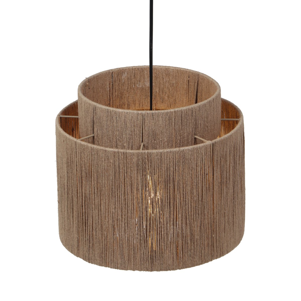 Smilla Ø30 Natuur hanglamp Van Trio Lighting - De Smilla hanglamp combineert een boho-stijl met natuurlijke elementen en cre&euml;ert een warme en uitnodigende sfeer in huis.