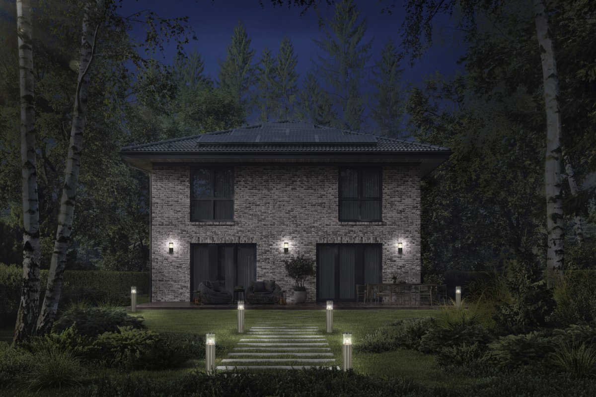 Ebro Donkergrijs buitenlamp Van Ledvance - Deze lamp is gemaakt van roestvrij staal en polycarbonaat en is zowel duurzaam als weerbestendig.