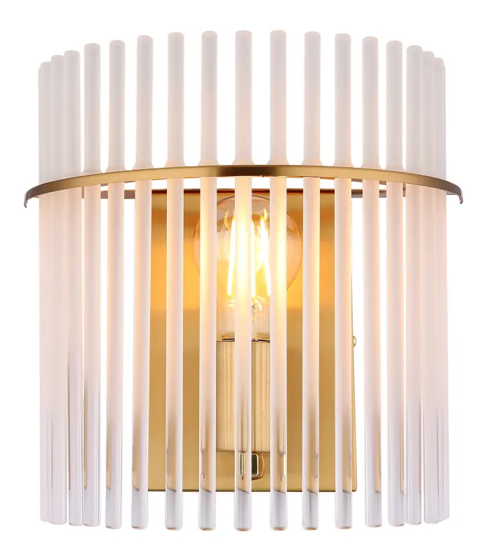 Gorley 26cm Goud wandlamp Van Globo Lighting - Gorley &auml;r en elegant och sofistikerad v&auml;gglampa med en imponerande arkitektonisk design.
