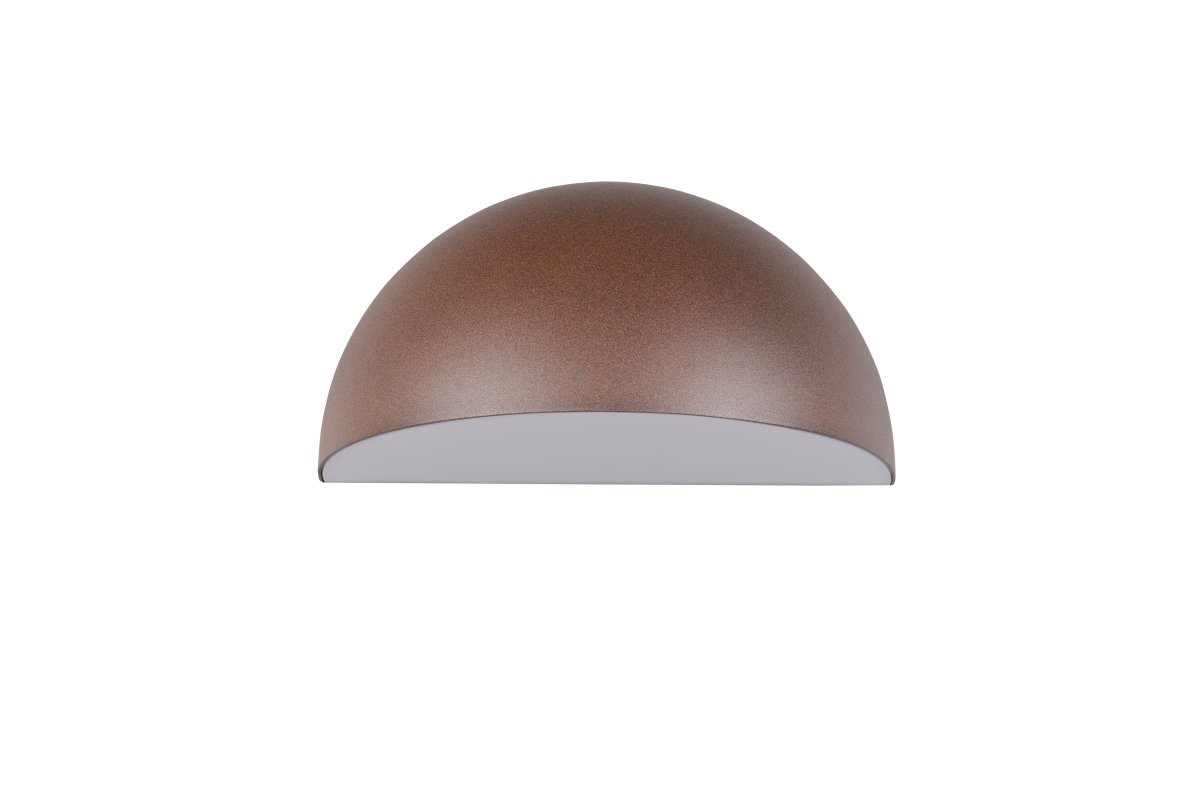 Maas 27cm Roestig bruin buitenlamp Van Trio Lighting - Maas is een stijlvolle wandlamp met een zacht afgeronde vorm in een moderne roestbruine tint.