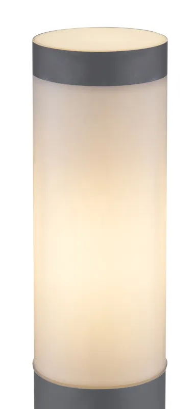 Boston 45cm Antraciet lichtpaaltjes Van Globo Lighting - Tillverkad i rostfritt st&aring;l med en opalvit plastsk&auml;rm ger den ett mjukt och behagligt ljus.