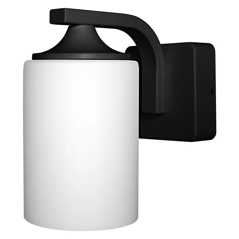 Lantern Cylinder Zwart buitenlamp Van Osram - Het is gemaakt van gegoten aluminium voor een hoge duurzaamheid en heeft een diffuser van gehard matglas die een zacht en aangenaam licht verspreidt.