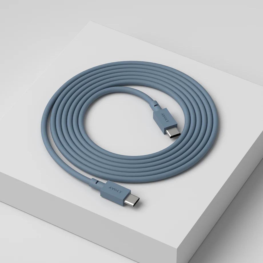 Cable 1 USB C to USB C Charging Cable, 2m Blauw Van Avolt - Perfect te combineren met andere producten van Avolt &ndash; Functie en vorm komen samen, waar u ook bent.