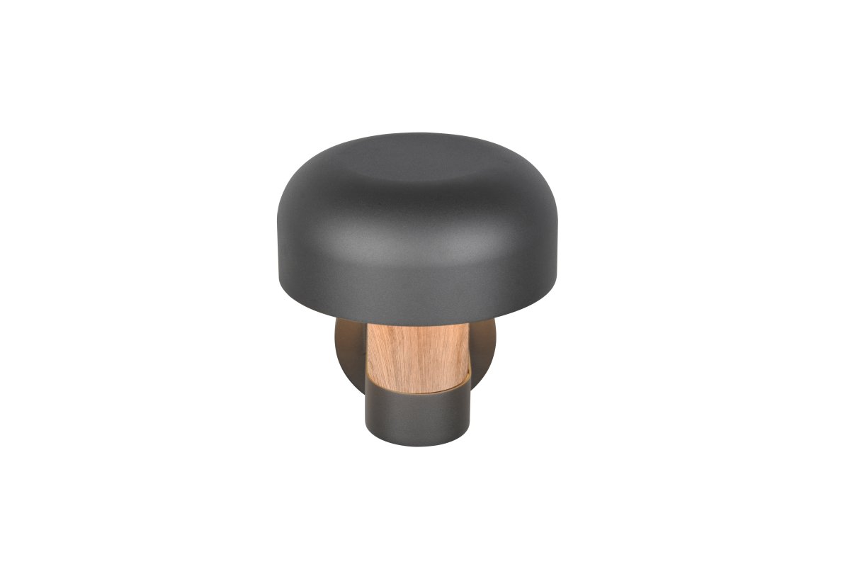 Fraser 24cm Imitatie van hout buitenlamp Van Trio Lighting - De donkergrijze afwerking en het op hout geïnspireerde deel geven de gevel een warm en stijlvol karakter.