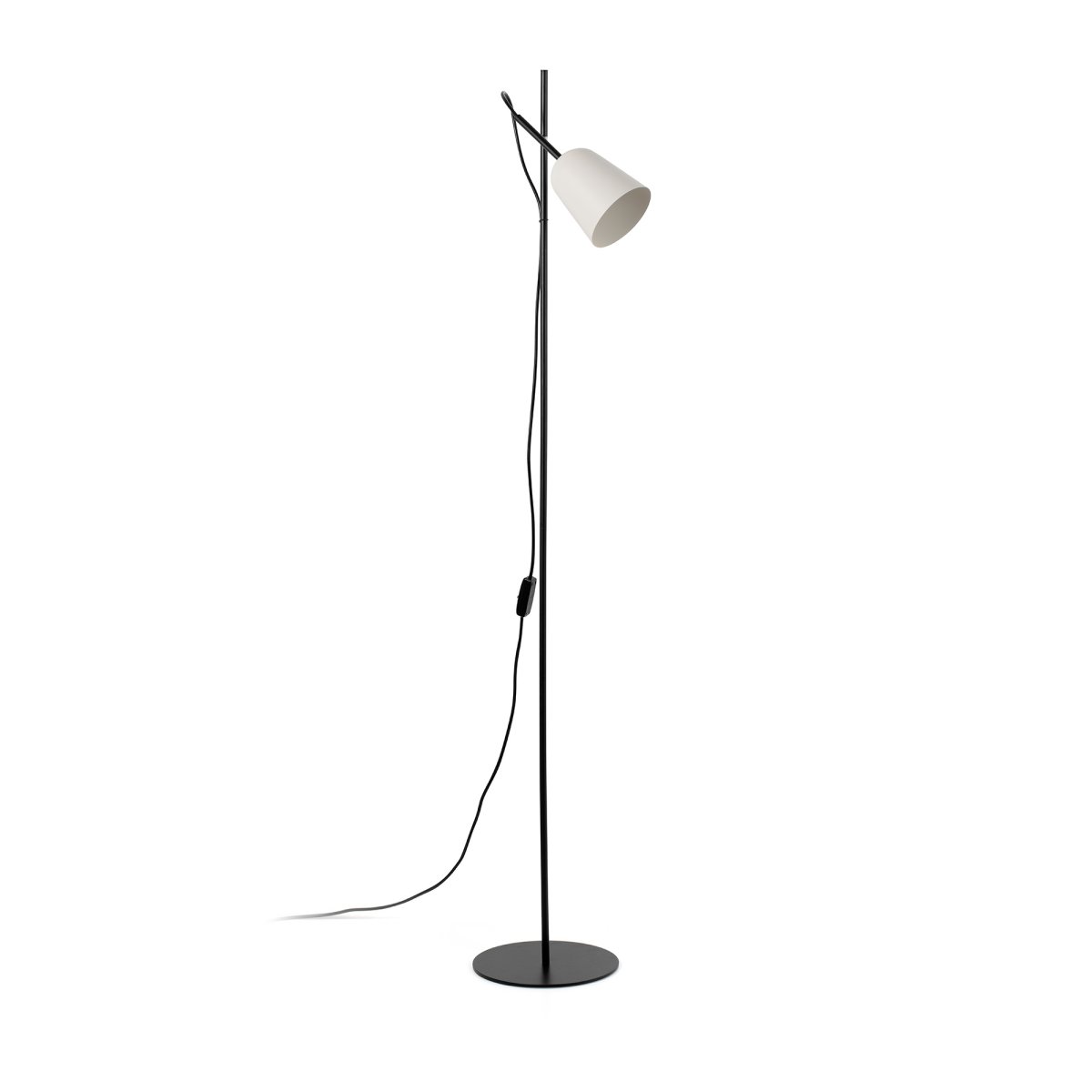 Studio Wit vloerlamp Van Faro Barcelona - Studio is een stijlvolle staande lamp, ontworpen door Nahtrang, ge&iuml;nspireerd op het klassieke design uit de jaren 50 - tijdloos en toch modern.