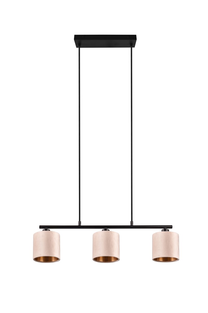Julieta 66cm Beige hanglamp Van Trio Lighting - De gouden tinten aan de binnenkant van de kappen creëren een verfijnd lichteffect en maken de lamp tot een stijlvolle blikvanger.