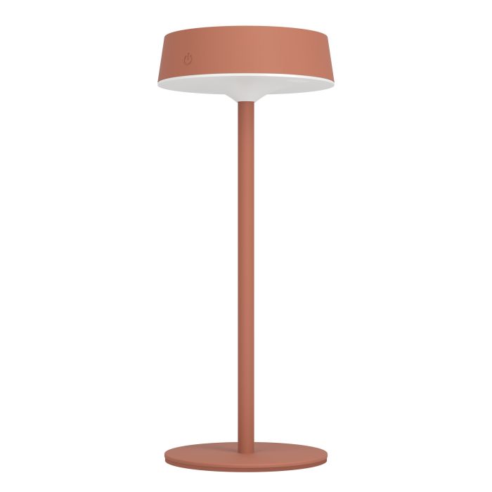 Simeri 30cm ROOD solarlamp Van Eglo - De lamp laadt u eenvoudig op via het zonnepaneel of de meegeleverde USB-kabel en beschikt over een touchdimmer met drie helderheidsniveaus, waarmee u de verlichting naar wens kunt aanpassen.