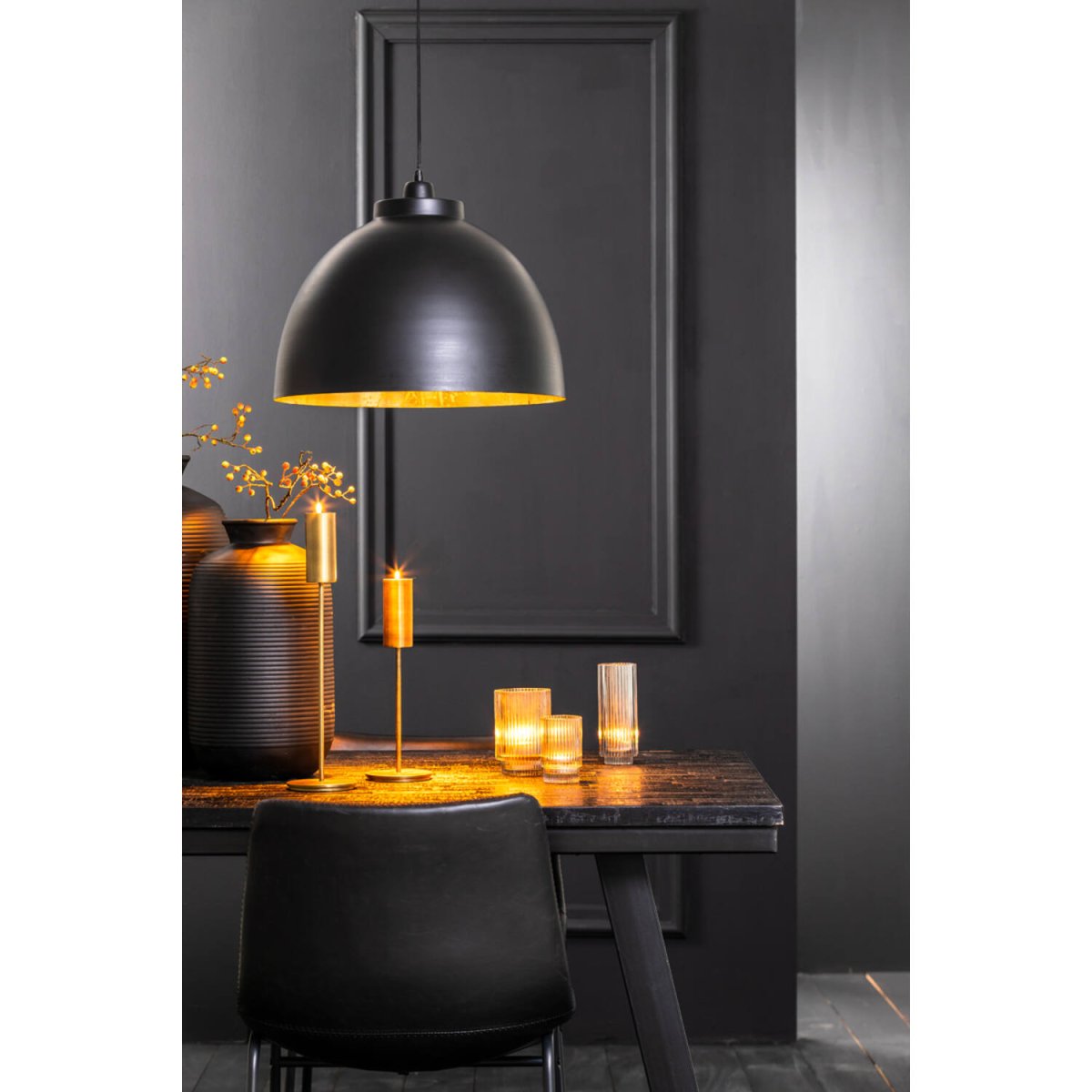 Kylie Ø45 Zwart/goud hanglamp Van Light & Living - 