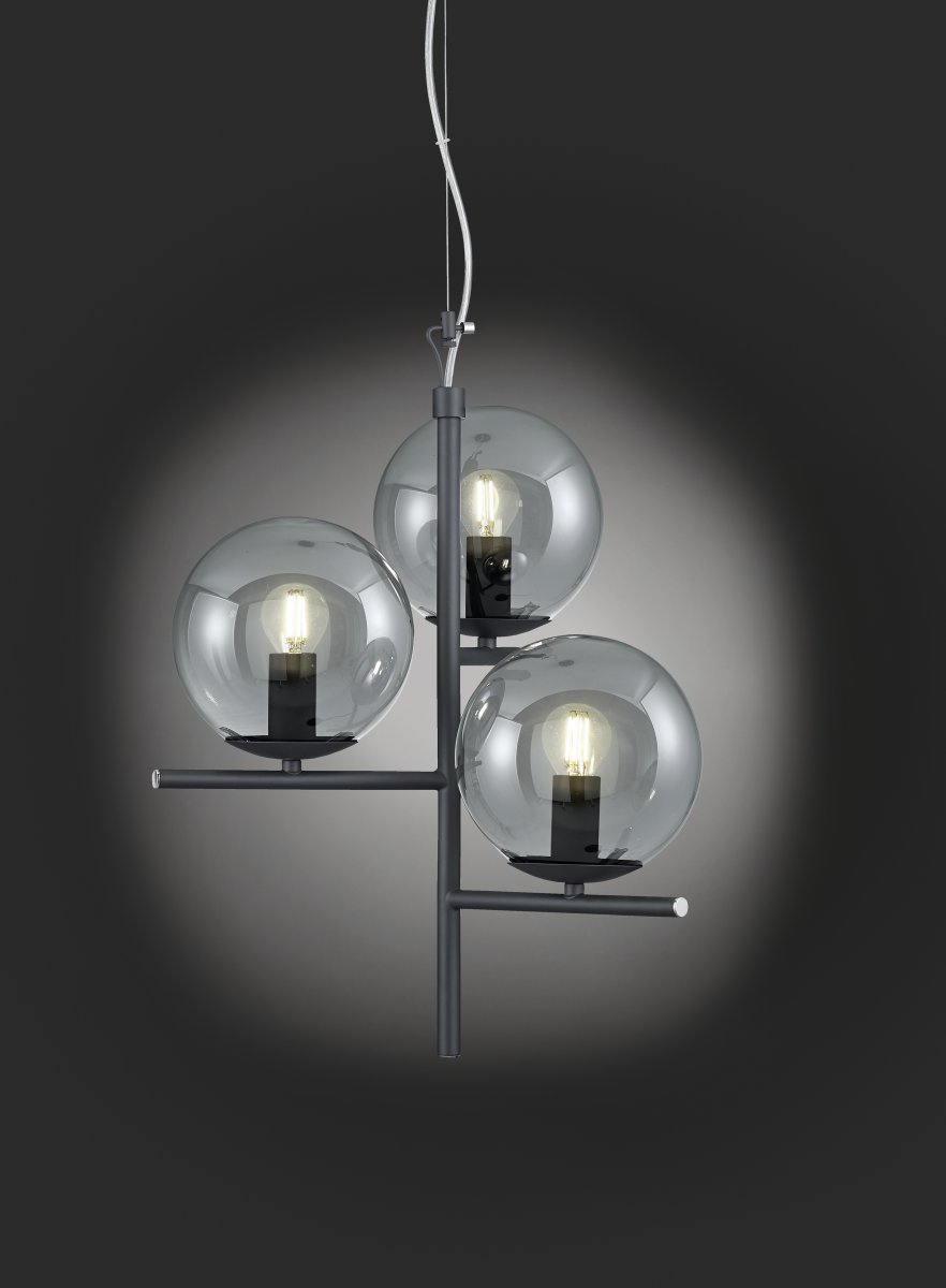 Pure Ø40 Rookkleurig hanglamp Van Trio Lighting - De PURE pendelarmatuur voegt elegante accenten en een moderne toets toe aan elk interieur.