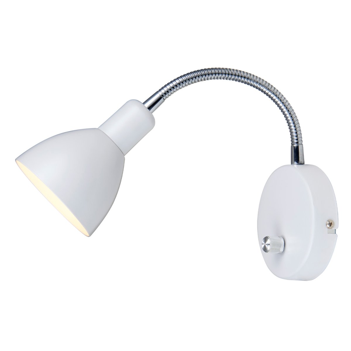 Denver Wit leeslamp Van Halo Design - In combinatie met de kap met witte binnenkant krijgt u een mooie lichtspreiding.