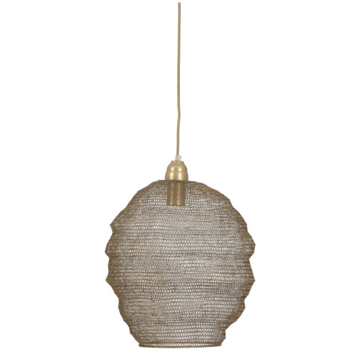 Nina Ø38 Bronzen hanglamp Van Light & Living - De structuur van de lampenkap zorgt voor een uniek lichtspel wanneer de lamp brandt, waardoor er een gezellige en uitnodigende sfeer in de kamer ontstaat.