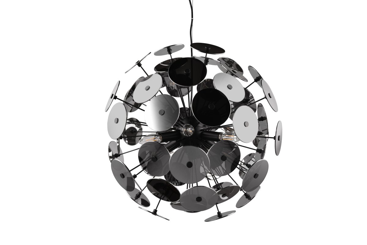 Discalgo Ø54 Zwart hanglamp Van Trio Lighting - Met een beetje fantasie kan de lamp op een paardenbloem lijken en past daardoor uitstekend in een creatieve interieurstijl.