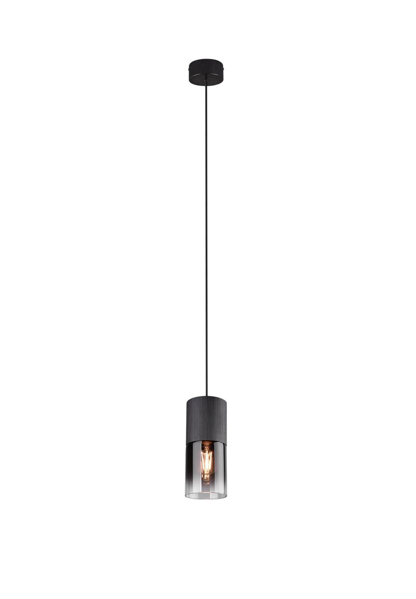 Robin Ø10 Zwart hanglamp Van Trio Lighting - De moderne ROBIN hanglamp is een blikvanger dankzij de elegante glazen kap.