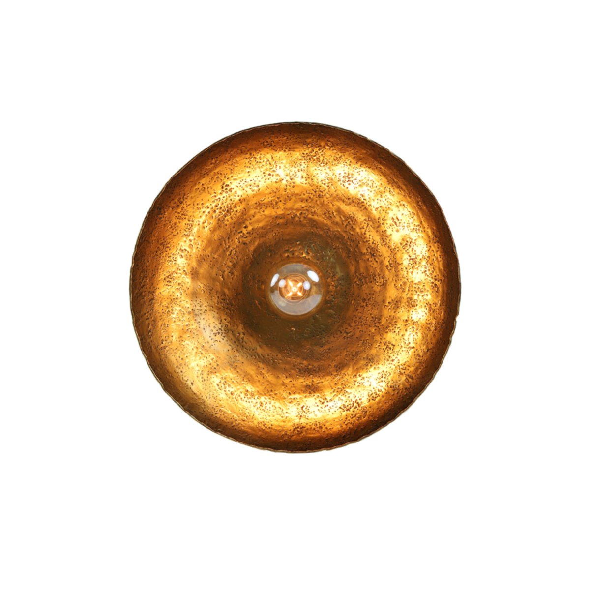 Neva Ø50 Bronzen wandlamp Van Light & Living - De elegante Neva wandlamp heeft een ronde, gehamerde metalen kap met een antiek bronzen afwerking die een industri&euml;le uitstraling cre&euml;ert.