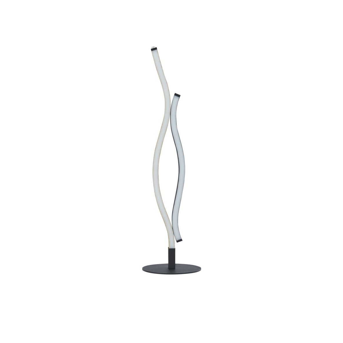 Bloom 48cm Zand zwart tafellamp Van Searchlight - Dankzij de geïntegreerde ledverlichting creëert de lamp een warm en uitnodigend licht, terwijl de zwarte en gouden lijnen een verfijnde toets toevoegen.