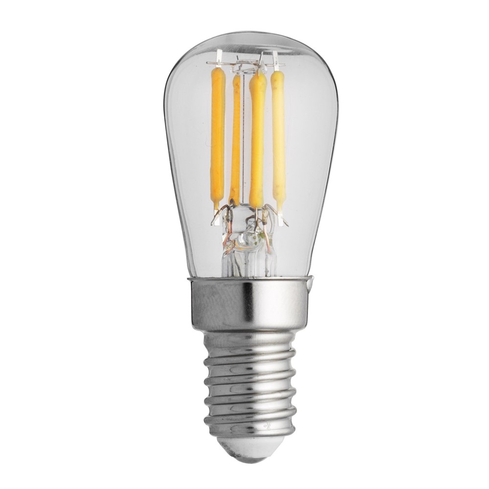 E14 Peerlamp 3,3W 2200K Dimbaar Transparant Van Unison - Deze P&auml;ron LED-lamp met een heldere E14-fitting heeft een lichtopbrengst van 3,3W en een kleurtemperatuur van 2200K.