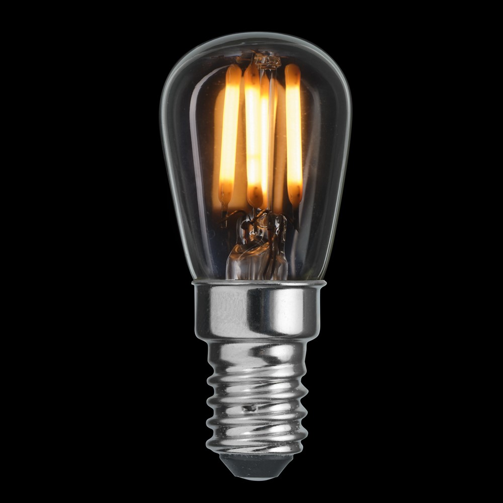 E14 Peerlamp 3,3W 2200K Dimbaar Transparant Van Unison - Deze P&auml;ron LED-lamp met een heldere E14-fitting heeft een lichtopbrengst van 3,3W en een kleurtemperatuur van 2200K.