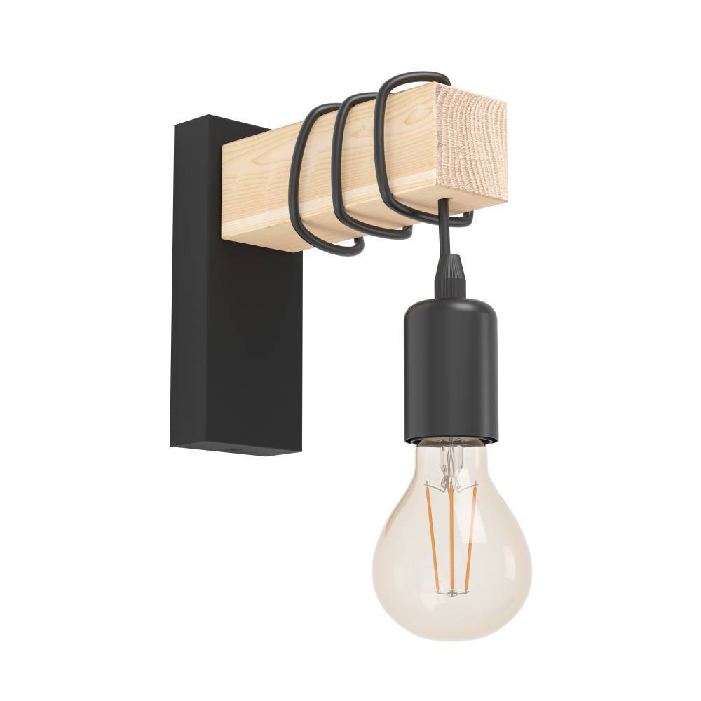 Townshend Zwart wandlamp Van Eglo - Het eenvoudige maar charmante ontwerp van de lamp past zowel in een moderne als in een landelijke omgeving en zorgt voor een warme en uitnodigende sfeer.