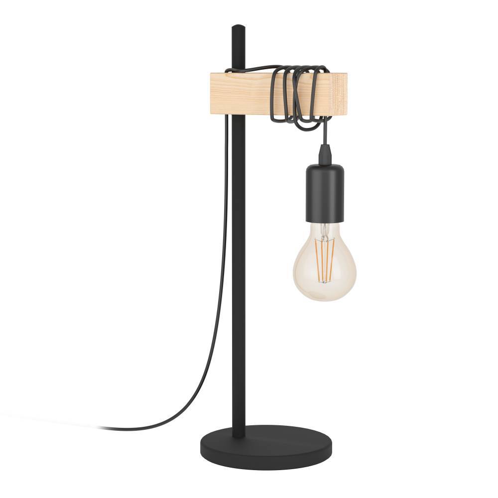 Townshend 50cm Zwart tafellamp Van Eglo - Het eenvoudige maar charmante ontwerp van de lamp past zowel in een moderne als in een landelijke omgeving en zorgt voor een warme en uitnodigende sfeer.