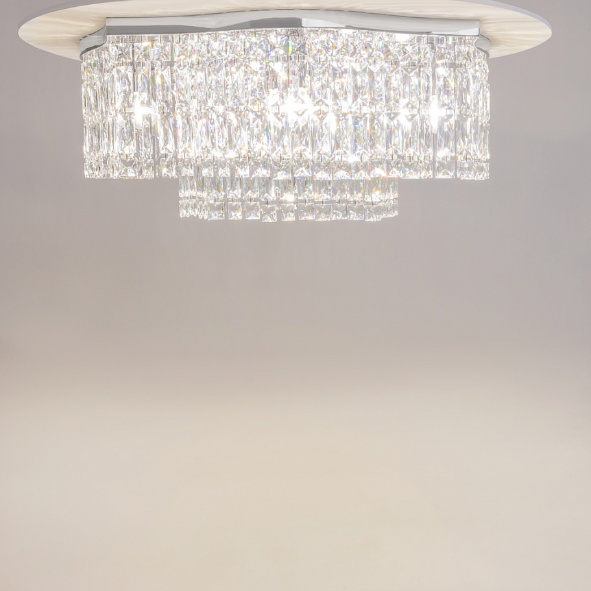 Dune Ø60 Chroom kristal Van Maytoni - Ideaal voor in de hal, woonkamer of boven de eetkamer voor een verfijnd en stralend interieurdetail.