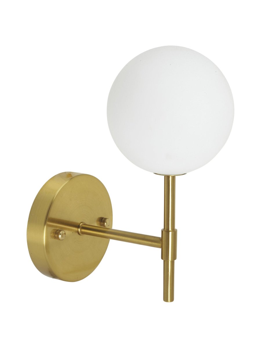 Sigma 25cm Goud badkamerlamp Van PR Home - Omdat de glazen kap met de hand wordt gemaakt, kunnen er af en toe luchtbelletjes in het glas zitten en kunnen er ongelijkheden in de dikte van het glasoppervlak voorkomen.