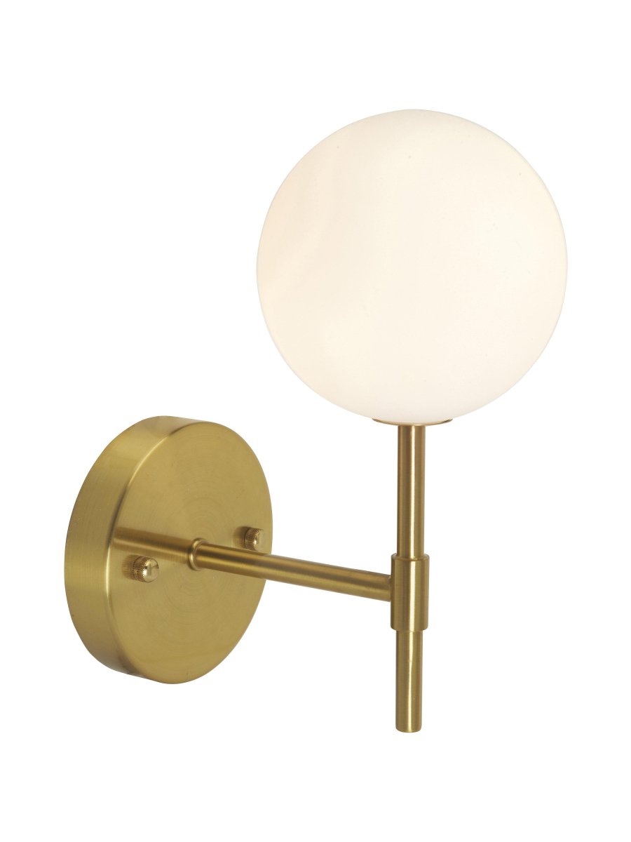 Sigma 25cm Goud badkamerlamp Van PR Home - Omdat de glazen kap met de hand wordt gemaakt, kunnen er af en toe luchtbelletjes in het glas zitten en kunnen er ongelijkheden in de dikte van het glasoppervlak voorkomen.