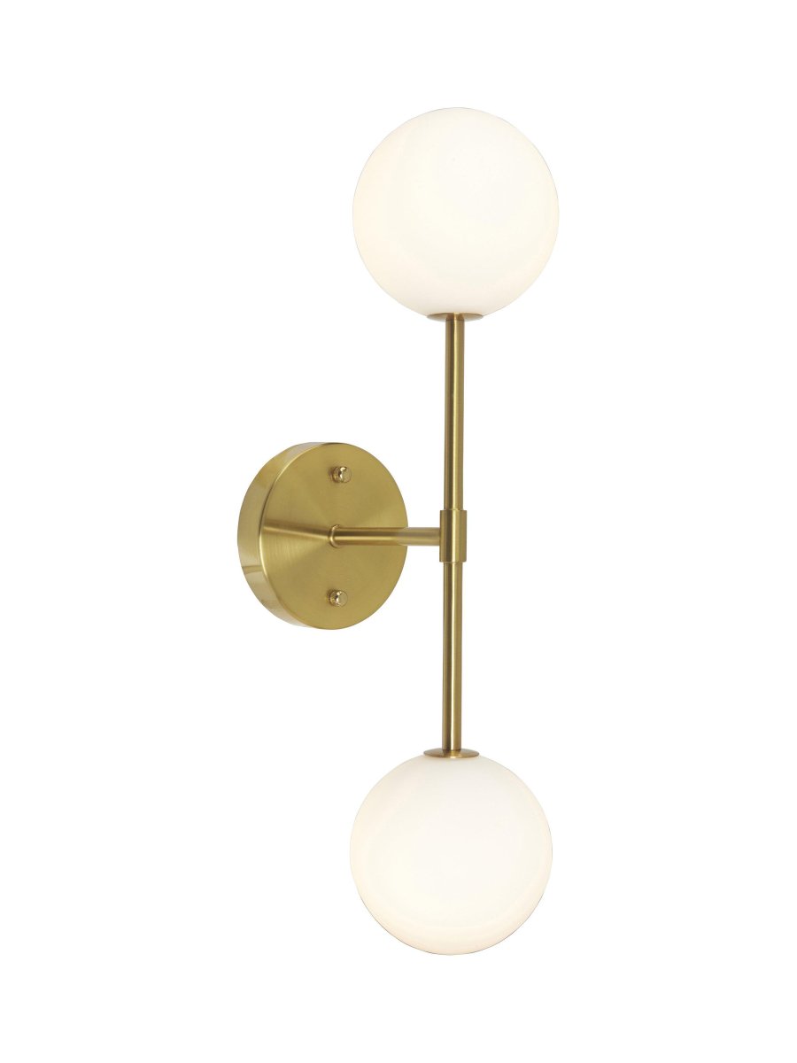 Sigma 50cm Goud badkamerlamp Van PR Home - Omdat de glazen kap met de hand wordt gemaakt, kunnen er af en toe luchtbelletjes in het glas zitten en kunnen er ongelijkheden in de dikte van het glasoppervlak voorkomen.