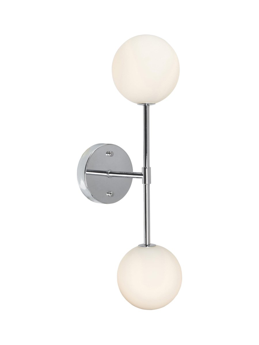 Sigma 50cm Chroom badkamerlamp Van PR Home - Omdat de glazen kap met de hand wordt gemaakt, kunnen er af en toe luchtbelletjes in het glas zitten en kunnen er ongelijkheden in de dikte van het glasoppervlak voorkomen.