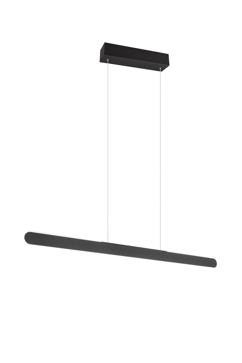 Helios 100cm Zwart hanglamp Van Trio Lighting - De heldere en moderne lijnen van de lamp geven het huis een elegante uitstraling, die wordt versterkt door de op- en neerwaartse verlichting.
