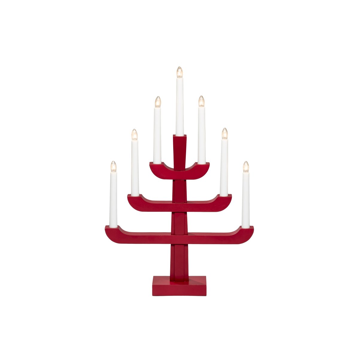 Candelabra 7 Lights ROOD Van Konstsmide - Wordt geleverd met een 1,7 m lang wit snoer, aan/uit-schakelaar en stekker.