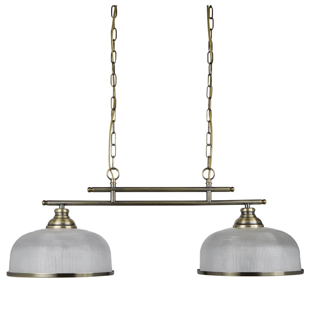 Bistro 75cm Antiek messing hanglamp Van Searchlight - Bistro is een stijlvolle hanglamp met een stevig frame die je keuken of eetkamer een moderne maar tijdloze uitstraling geeft.