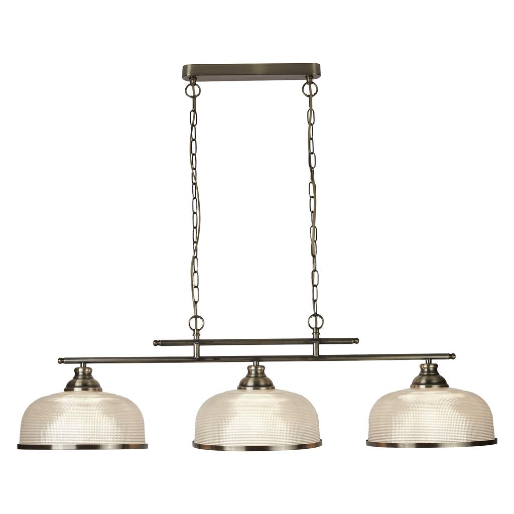 Bistro 100cm Antiek messing hanglamp Van Searchlight - Bistro is een stijlvolle hanglamp met een stevig frame die je keuken of eetkamer een moderne maar tijdloze uitstraling geeft.