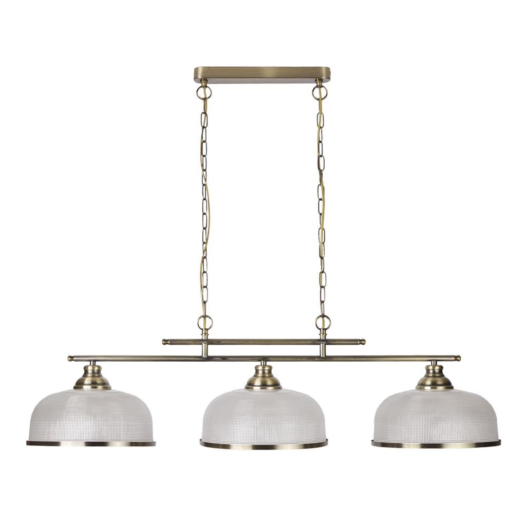 Bistro 100cm Antiek messing hanglamp Van Searchlight - Bistro is een stijlvolle hanglamp met een stevig frame die je keuken of eetkamer een moderne maar tijdloze uitstraling geeft.