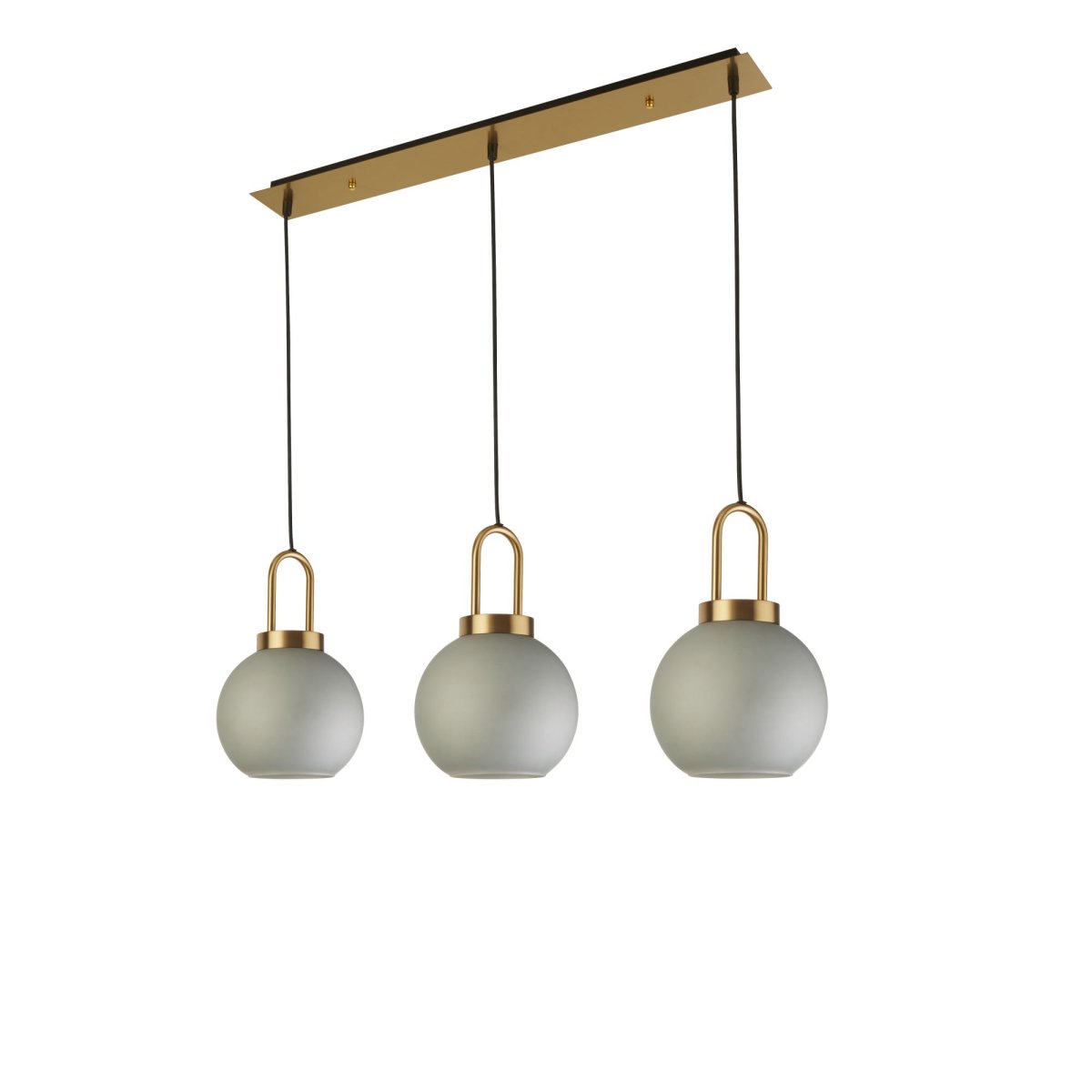 Snowdrop 85cm Messing hanglamp Van Searchlight - Met zijn kappen van matglas en antieke messing afwerking is dit een indrukwekkend detail in elk modern en licht interieur.