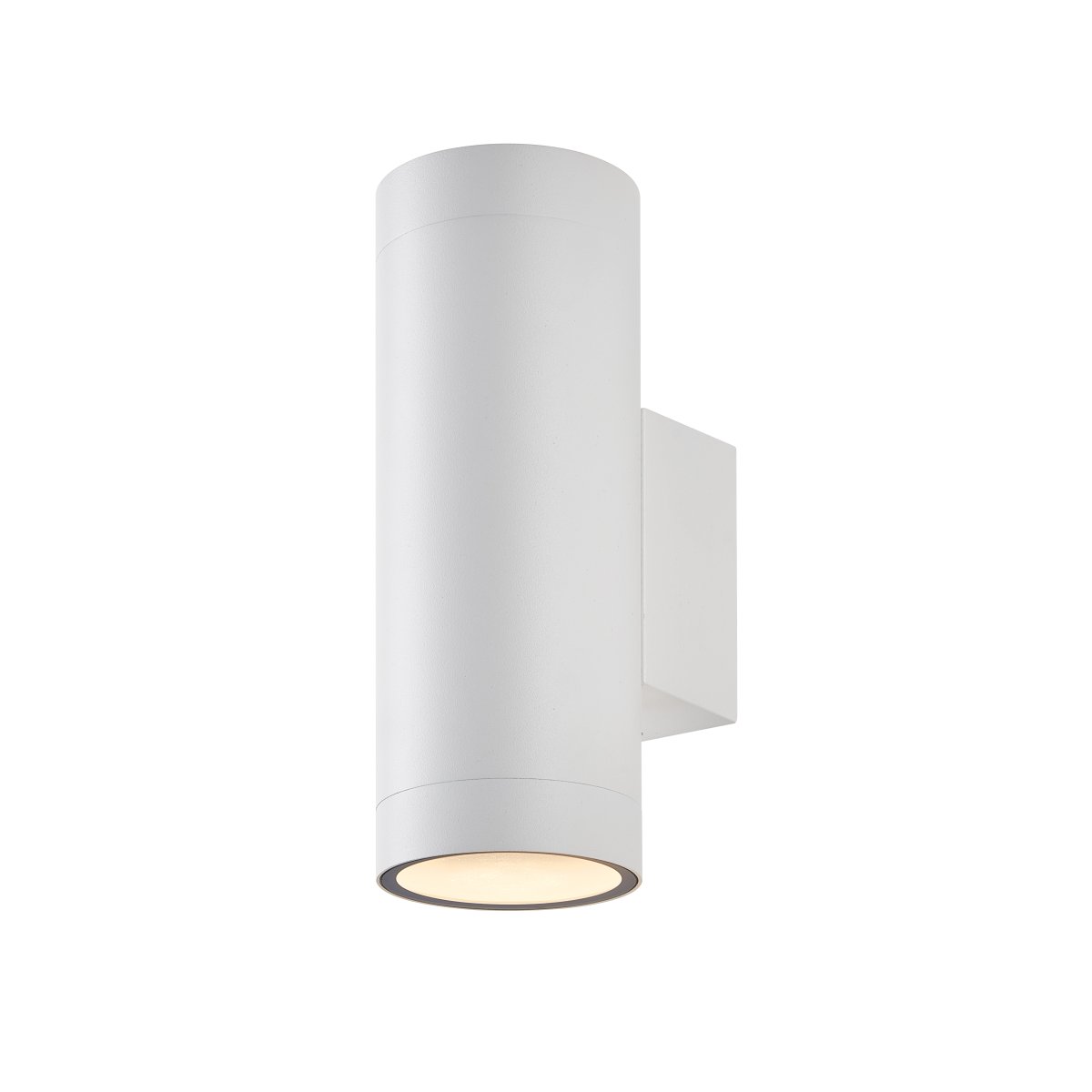Oden Duo Wit buitenlamp Van Lampan - Lampan lyser fint b&aring;de upp och ner p&aring; v&auml;ggen.