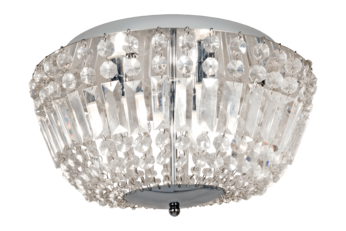Giovanna Ø38 Chroom badkamerlamp Van Aneta Lighting - Giovanna is een elegante plafondlamp voor in de badkamer in chroom met prachtige glazen prisma's.