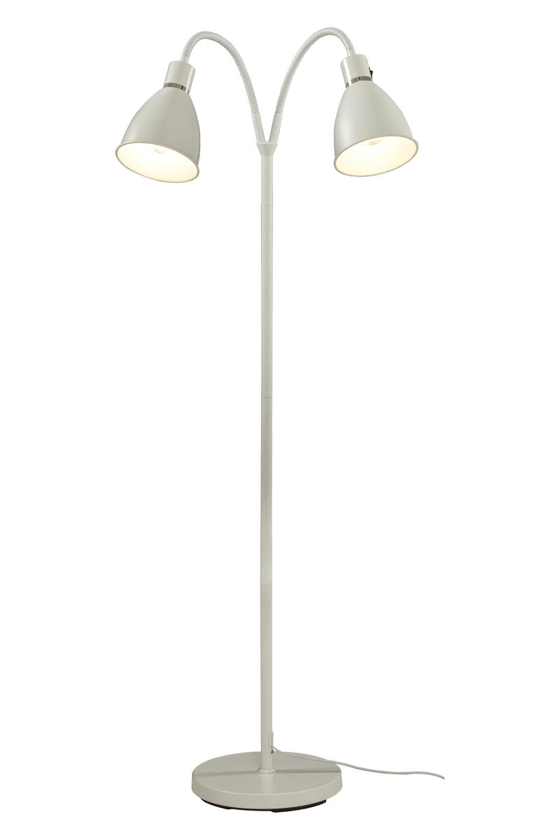 Idre 2 Wit vloerlamp Van Aneta Lighting - Op elke lampenkop zit een aan/uit-schakelaar, zodat u kunt kiezen of u één of beide lampen wilt inschakelen.