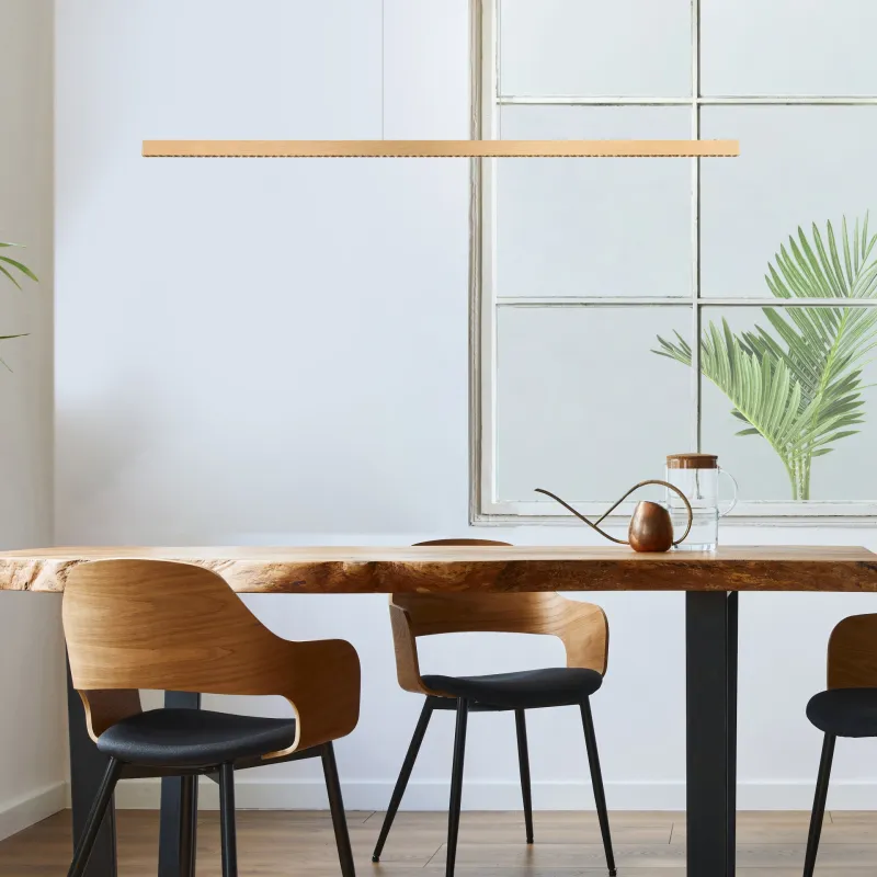 Dentsy 150cm Koper hanglamp Van Globo Lighting - Med den smidiga touchknappen f&ouml;r av/p&aring; och den stegl&ouml;sa touchdimmern kan du enkelt justera ljusstyrkan efter &ouml;nskem&aring;l.