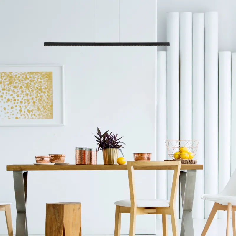 Dentsy 150cm Zwart hanglamp Van Globo Lighting - Med den smidiga touchknappen f&ouml;r av/p&aring; och den stegl&ouml;sa touchdimmern kan du enkelt justera ljusstyrkan efter &ouml;nskem&aring;l.