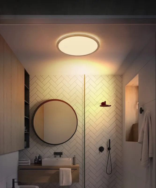 Sapana Ø30 Hout badkamerlamp Van Globo Lighting - Uppt&auml;ck den eleganta Sapana plafonden &ndash; det perfekta tillskottet till ditt badrum och sm&auml;lter harmoniskt in i olika milj&ouml;er.