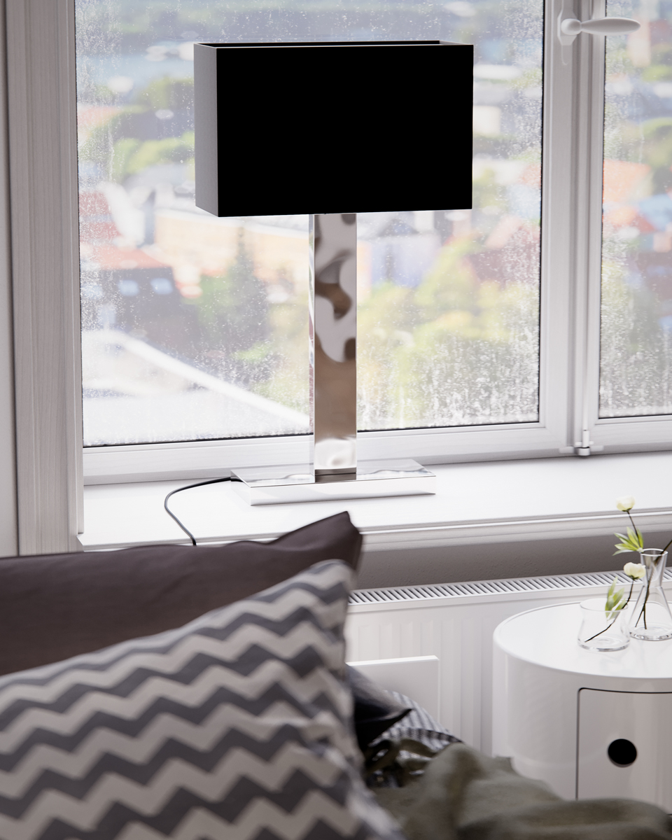 Prime 70cm Chroom tafellamp Van By Rydéns - Ontdek de mogelijkheden met de Prime tafellamp in metaal en stoffen kap en laat het elegante design en warme licht uw grote raam verfraaien en een uitnodigende sfeer in uw huis cre&euml;ren.