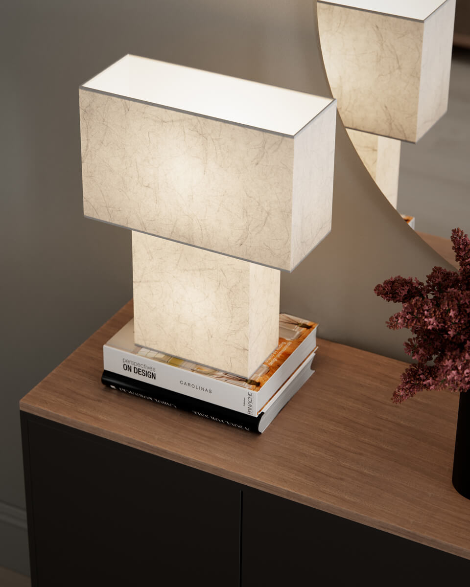 iSquare 50cm Wit tafellamp Van By Rydéns - Laat iSquare een aanvulling zijn op uw interieur, perfect voor het cre&euml;ren van een harmonieuze sfeer met een vleugje Japanse elegantie.