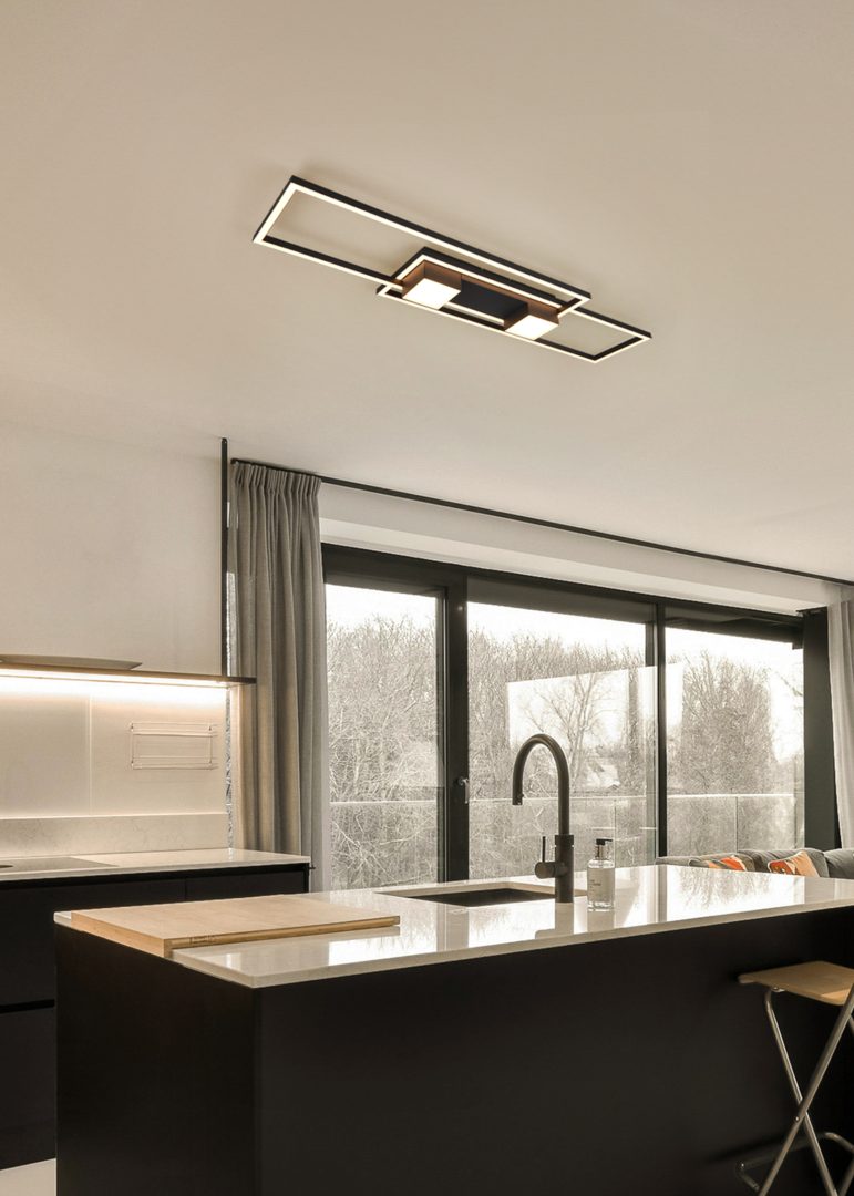 Albany 100cm Zwart plafondlamp Van Trio Lighting - 